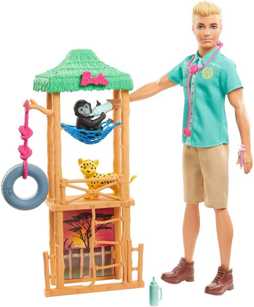 Mattel Barbie Ken Weterynarz Dzikich Zwierząt GJM32 GJM33