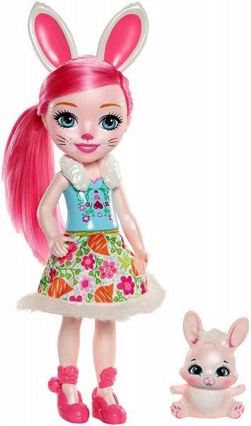 Mattel Enchantimals Duża Lalka + Zwierzątko Bree Bunny Króliczek FRH51 FRH52