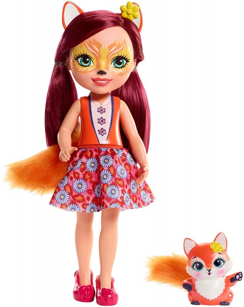 Mattel Enchantimals Duża Lalka + Zwierzątko Felicity Fox Lisek FRH51 FRH53