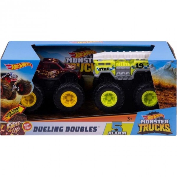 Mattel Hot Wheels Monster Trucks 2-pak Fired Up 5 Alarm  FYJ80 GCN50