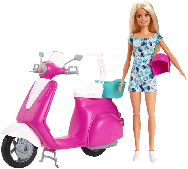 Mattel Barbie Lalka i Skuter GBK85