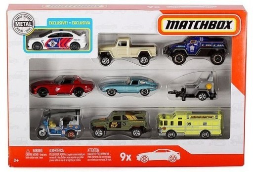 Mattel Matchbox Samochodziki 9-pak X7111 FTR23