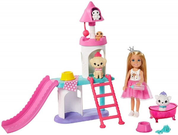 Mattel Barbie Przygody Księżniczek Chelsea Pałac dla zwierzątek GML72 GML73