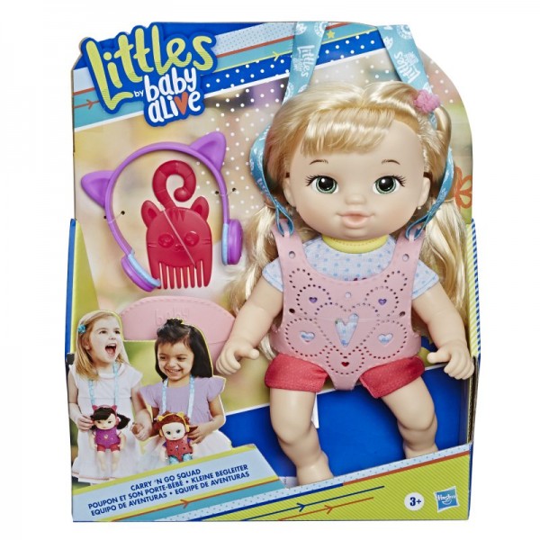 Hasbro Baby Alive Littles Bobas z Nosidełkiem Blondynka Chloe E6646 E7176