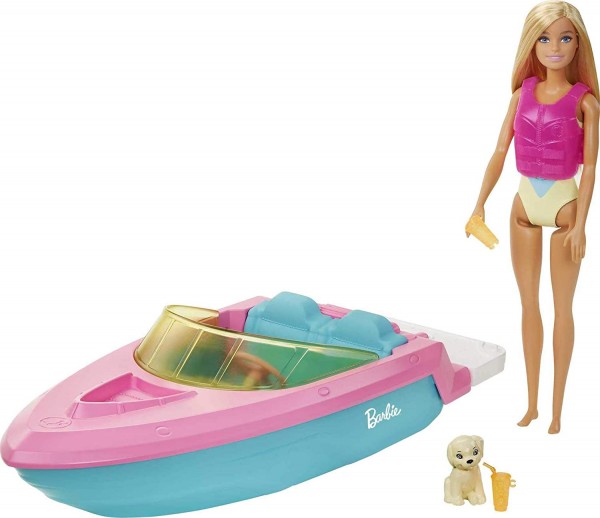 Mattel Barbie Motorówka + lalka GRG30