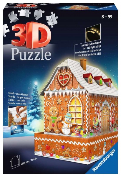 Ravensburger puzzle 3D Piernikowa chatka nocą 216 el 112371