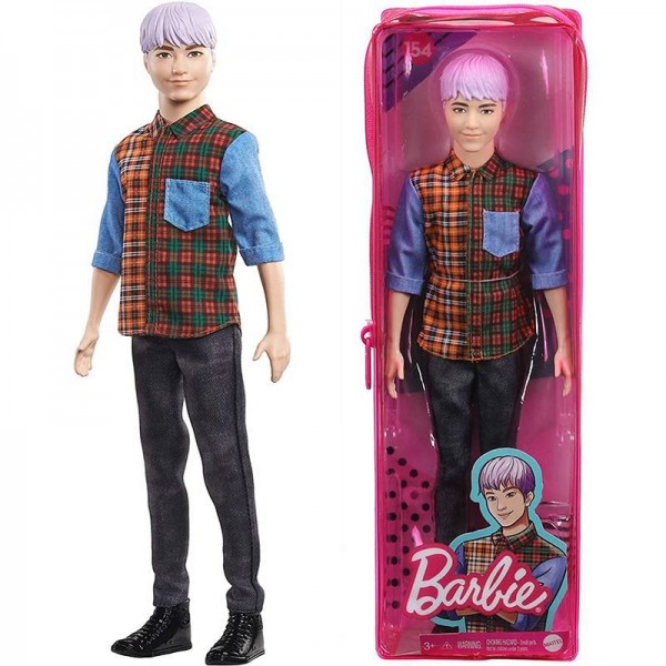 Mattel Barbie Modny Ken 154 Fioletowe Włosy DWK44 GYB05