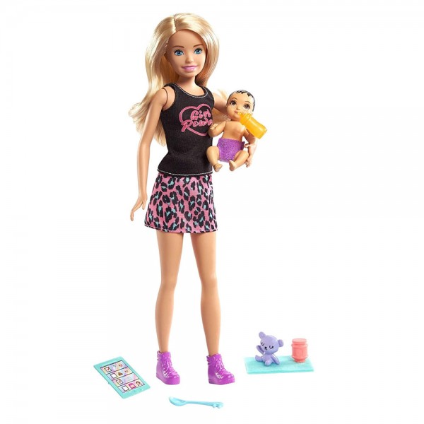 Mattel Barbie Opiekunka z Bobasem Barbie GRP10 GRP13