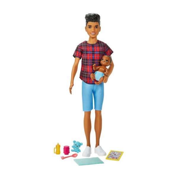Mattel Barbie Opiekunka z Bobasem Chłopak GRP10 GRP14