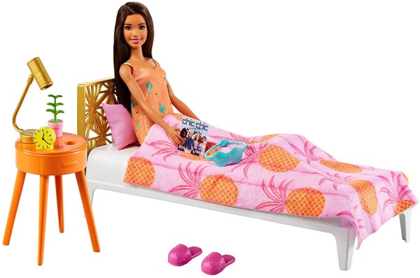 Mattel Barbie Sypialnia Łóżko z lalką GTD87 GRG86