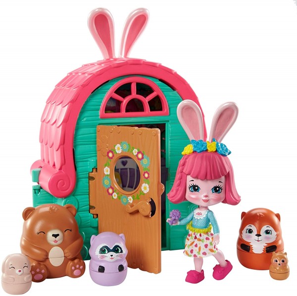 Mattel Enchantimals Zwierzaczki Niespodzianki Domek Bree Bunny GTM46 GTM47