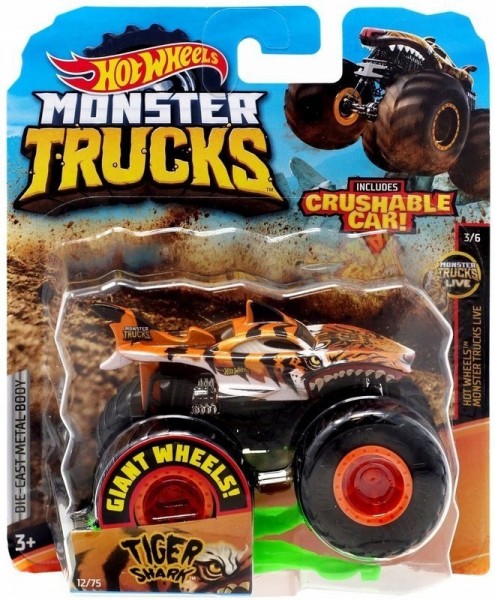Mattel Hot Wheels Monster Trucks Pojazd 1:64 Tiger Shark FYJ44 GJF04