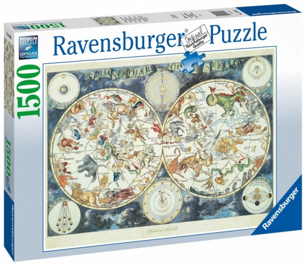 Ravensburger Puzzle 1500 Mapa ze zwierzętami 160037