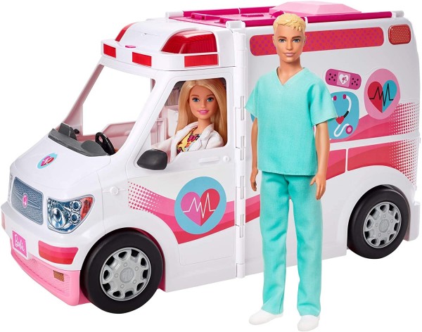 Mattel Barbie Karetka Mobilna Klinika z Barbie i Kenem GMG35
