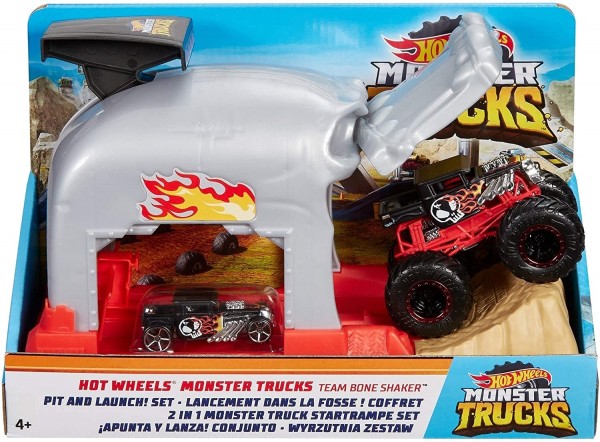 Mattel Hot Wheels Monster Trucks Mały Wyrzutnia Bone Shaker GKY01 GKY02
