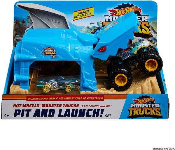 Mattel Hot Wheels Monster Trucks Mały Wyrzutnia Shark Wreak GKY01 GKY03