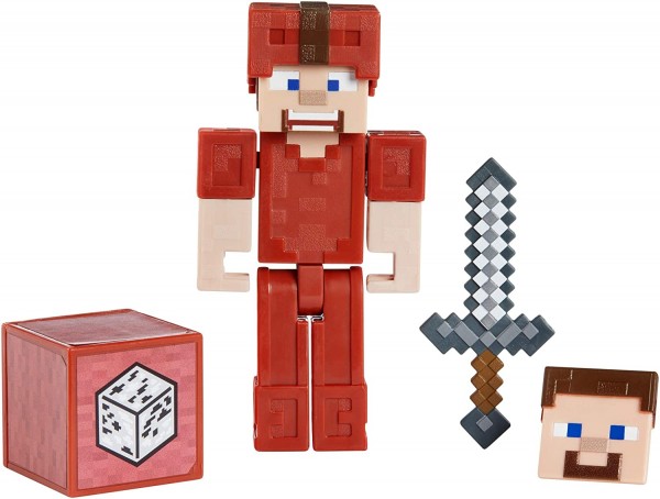 Mattel Minecraft Figurka Steve Czerwony Pancerz GCC11 GLC66