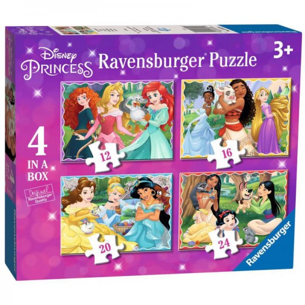 Ravensburger Puzzle 4in1 Księżniczki Disney 030798