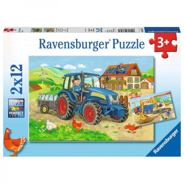 Ravensburger Puzzle Budowa i Gospodarstwo 2X12 076161