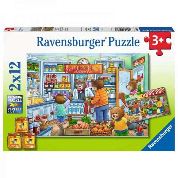 Ravensburger Puzzle Misie w Supermarkecie 2X12 050765