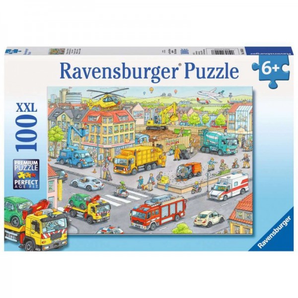 Ravensburger Puzzle Ruch pojazdów w Mieście 100 elementów 105588