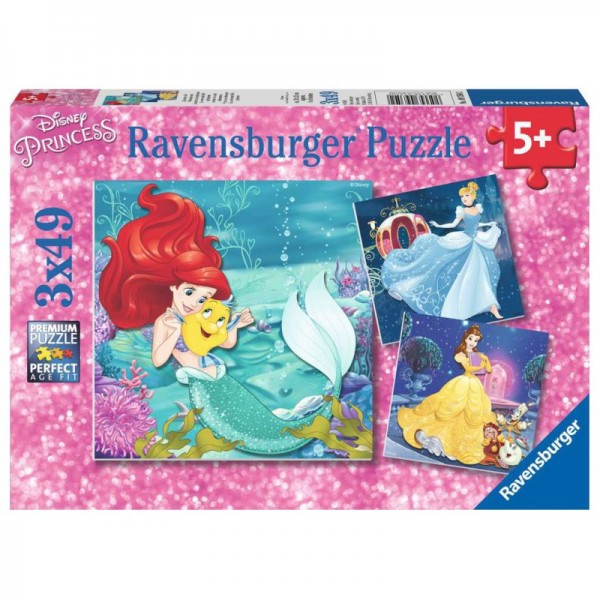 Ravensburger Puzzle Wieczór Księżniczek Disney 3x49 093502