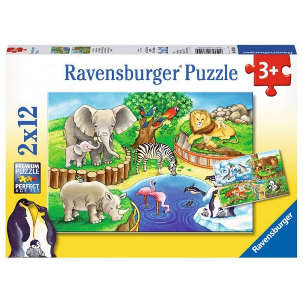 Ravensburger Puzzle Zwierzęta w ZOO 2X12 elementów 076024