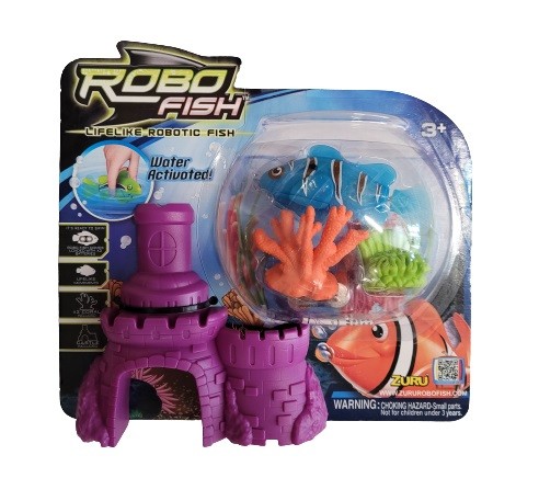 Zuru Robo-Fish Rybka i 2 Koralowce i Zamek Błazenek Niebieski 2539