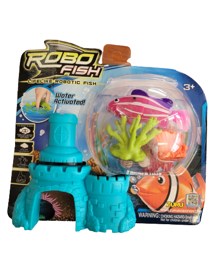 Zuru Robo-Fish Rybka i 2 Koralowce i Zamek Błazenek Różowy 2539