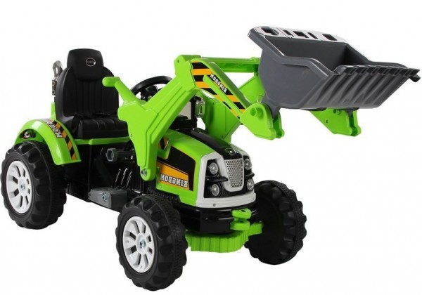 Traktor Z Łyżką Koparka Zielony Na Akumulator