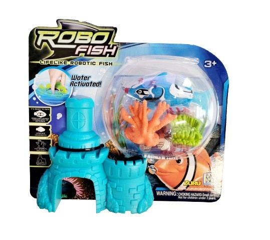 Zuru Robo-Fish Rybka i 2 Koralowce i Zamek Drapieżnik Niebieski 2539