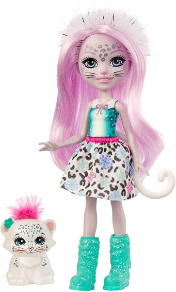 Mattel Enchantimals Lalka + Zwierzątko Sybill Snow Leopard FNH22 GJX42