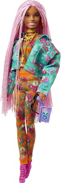 Mattel Barbie Extra Moda Lalka Różowe Włosy GXF09