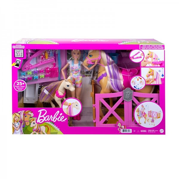 Mattel Barbie Koniki Stylizacja i Opieka Zestaw GXV77