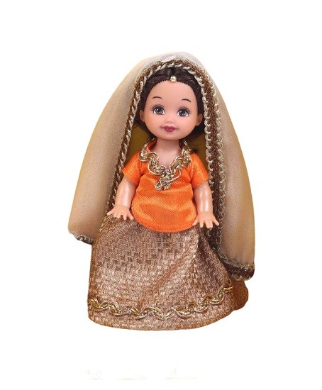 Mattel Barbie Chelsea Indyjka w Pomarańczowej Sukience P6873