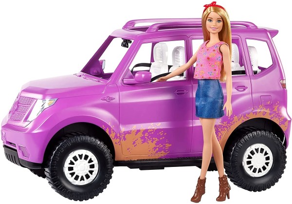 Barbie auto SUV dla Barbie + lalka GHT18