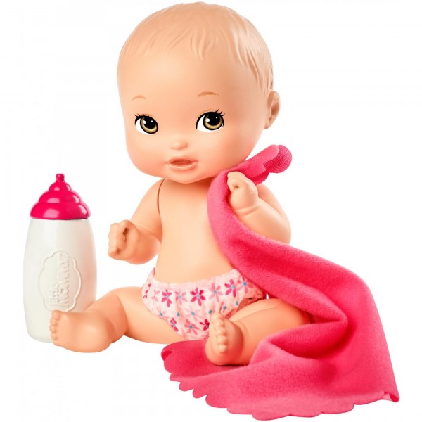 Mattel Little Mommy Mini Bobas 15 cm z Akcesoriami Ciemny Róż FLB35 FLB37