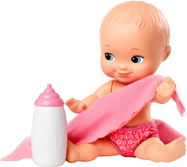 Mattel Little Mommy Mini Bobas 15 cm z Akcesoriami Jasny Róż FLB35 FLB36