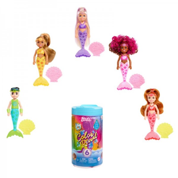 Mattel Barbie Color Reveal Lalka Kolorowa Syrenka HCC75