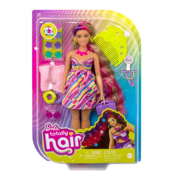 Mattel Barbie Lalka Totally Hair z Akcesoriami Kwiaty HCM89