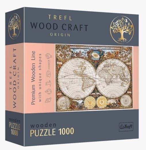 Trefl Puzzle drewniane 1000 elementów Antyczna mapa świata 20144