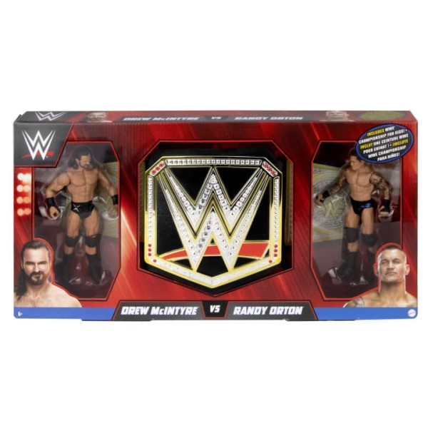 Mattel WWE Wrestling Pas Mistrzowski i 2 Figurki Drew McIntyre vs Randy Orton HGM83