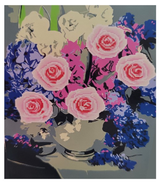 Obraz Malowanie po Numerkach i Haft Diamentowy 2 w 1 50x40 Kwiaty