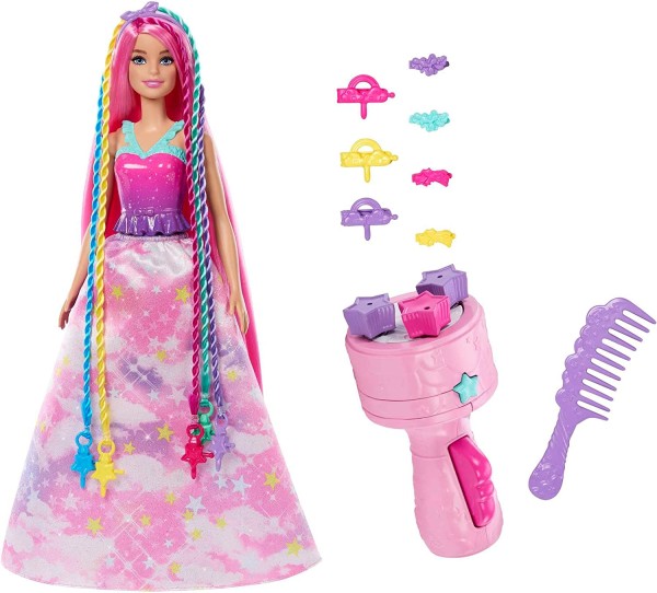 Mattel Barbie Księżniczka zakręcone pasemka HNJ06