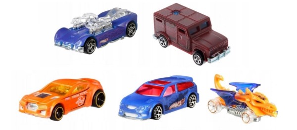 Mattel Hot Wheels Color Shifters 5-pak autek zmieniających kolor GMY09