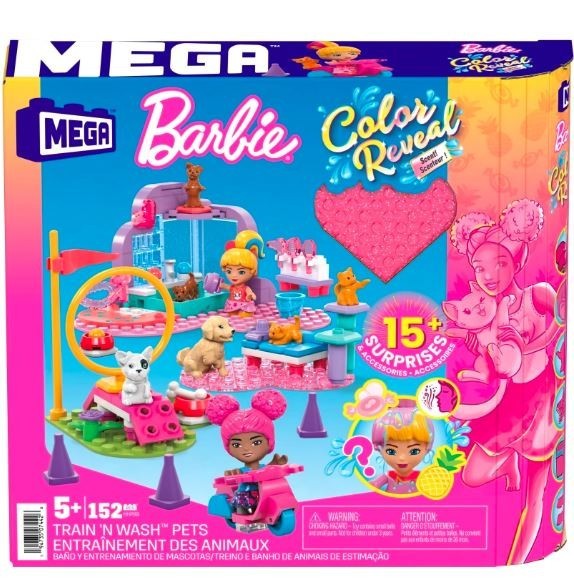 Mega Bloks Barbie Color Reveal Trening i pielęgnacja zwierzątek HHP89