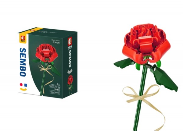Sembo Block Florist Klocki Czerwona Róża z Klocków 601239-A
