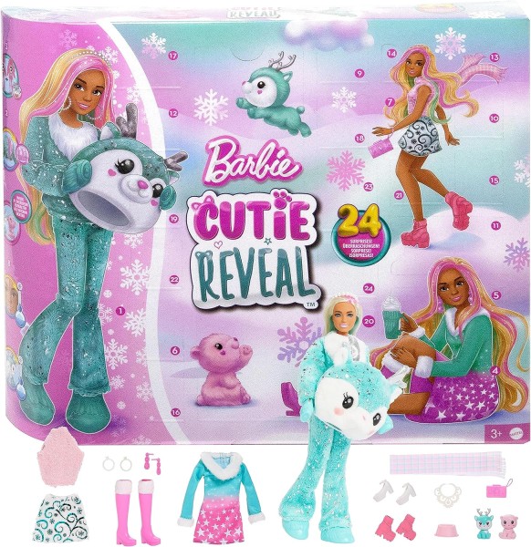 Mattel Barbie Cutie Reveal kalendarz Adwentowy HJX76