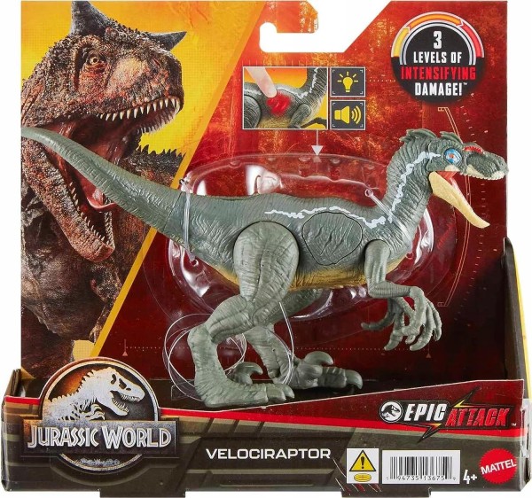 Mattel Jurassic World Dinozaur Velociraptor z Dźwiękiem HNC11