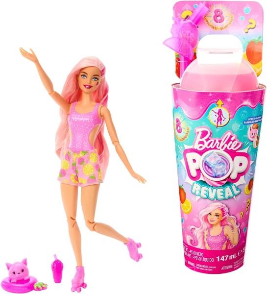 Mattel Barbie Pop Reveal Owocowy sok Truskawkowa Lemoniada HNW40 HNW41